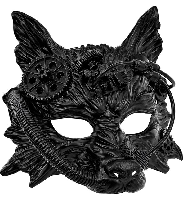 MÁSCARA DE LOBO STEAMPUNK NEGRA