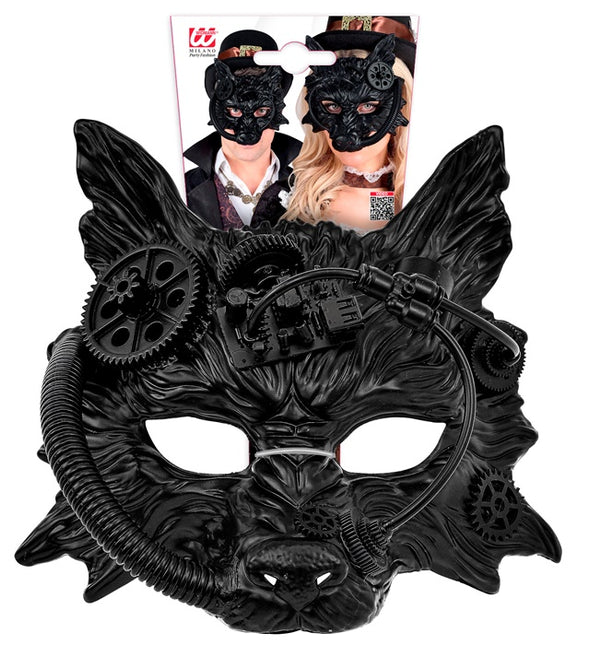 MÁSCARA DE LOBO STEAMPUNK NEGRA