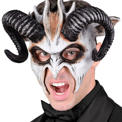 Máscara de Halloween Negra Cabra Blanca