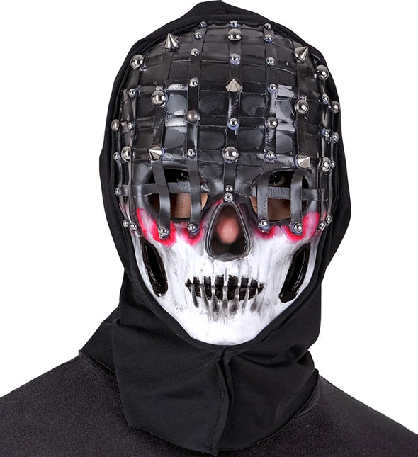 Máscara Halloween Negra Blanca Esqueleto Malla