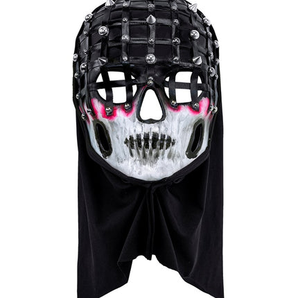 Máscara Halloween Negra Blanca Esqueleto Malla