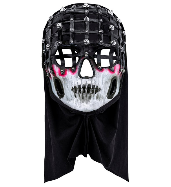 Máscara Halloween Negra Blanca Esqueleto Malla