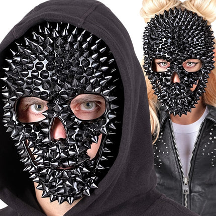 Máscara Calavera Negra Con Clavos
