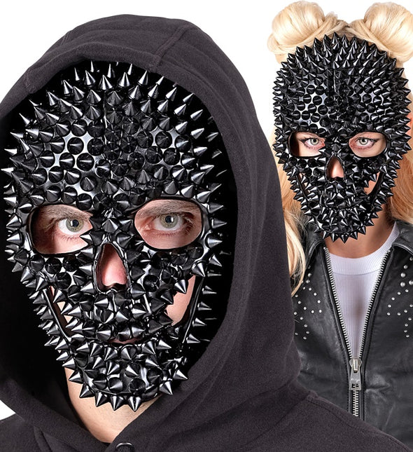 Máscara Calavera Negra Con Clavos