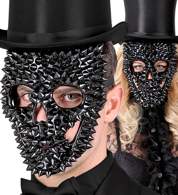 Máscara Calavera Negra Con Clavos