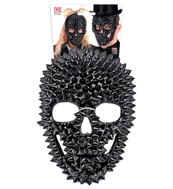 Máscara Calavera Negra Con Clavos