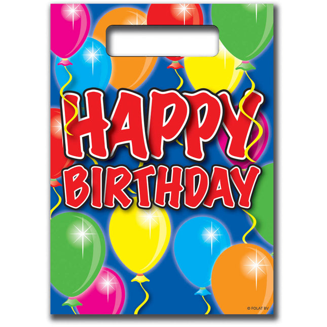 Bolsas Globos Feliz Cumpleaños - 8 piezas