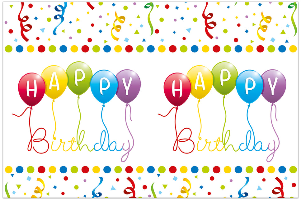Mantel Feliz Cumpleaños Plástico 1,8m
