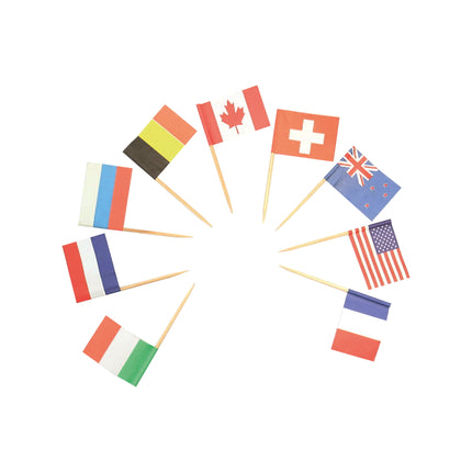 Palillos de cóctel de colores Países 24uds