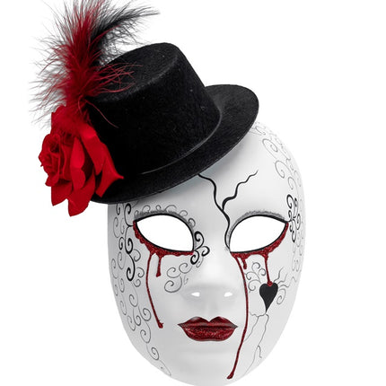 TEATRO DE MASCARAS MUJER SANGRANDO CON SOMBRERO