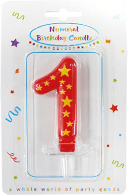 Velas de Cumpleaños Vela Numeral Estrellas nº 1 1ª