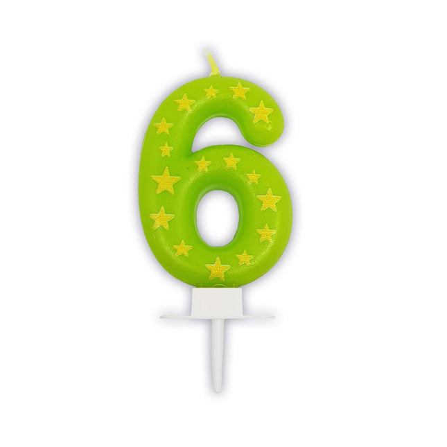 Velas de Cumpleaños Vela Numeral Estrellas nº 6 1ª