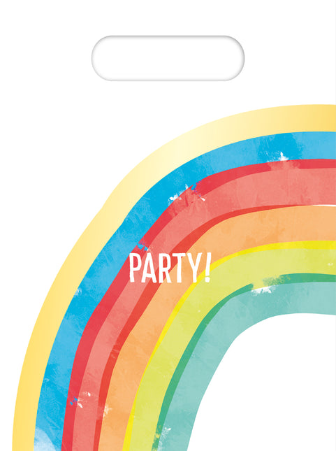 Bolsas de plástico para fiestas Rainbow Party 6St