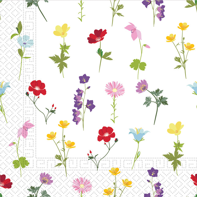 Servilletas de Papel de 3 Capas Servilletas de Papel de 3 Capas 33X33Cm Campo de Flores 20St
