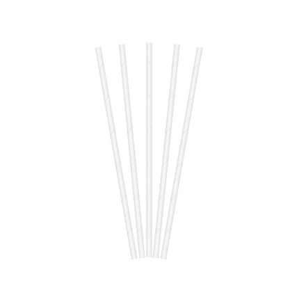 Pajitas De Papel Fsc Pajitas De Papel Blancas 19.7X0.6Cm (Paquete De 24) 24St