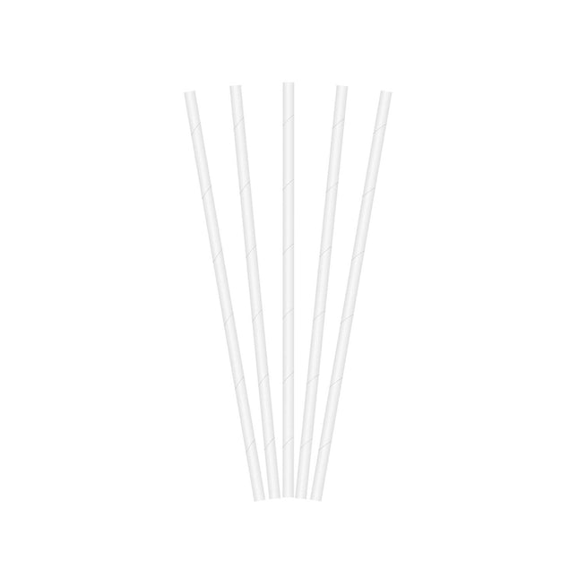 Pajitas De Papel Fsc Pajitas De Papel Blancas 19.7X0.6Cm (Paquete De 24) 24St