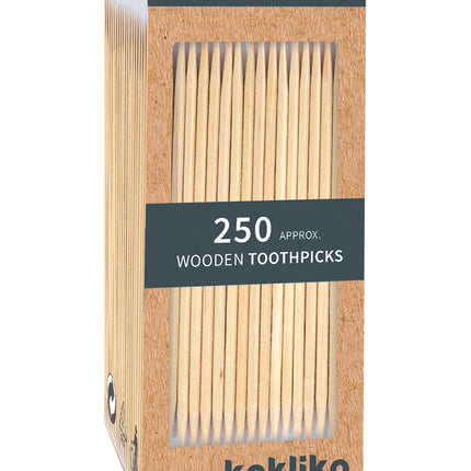 Productos De Madera Fsc Palillos De Dientes En Papel Caja De 250 Piezas 250St