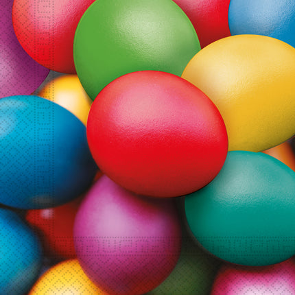 Servilletas de Papel de 3 Capas Servilletas de Papel de 3 Capas 33X33Cm Huevos de Pascua de Colores 20St