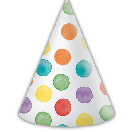 Sombreros de papel Fsc de lunares multicolores 6St