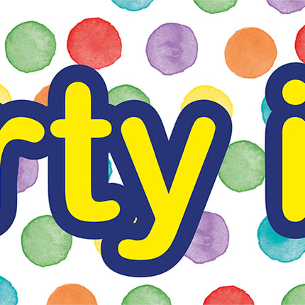 Puntos de Agua Multicolores La Fiesta Ha Llegado Banner 3pcs