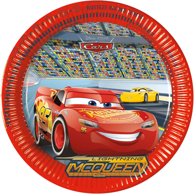 Platos Coches Rojo 23cm 8pcs