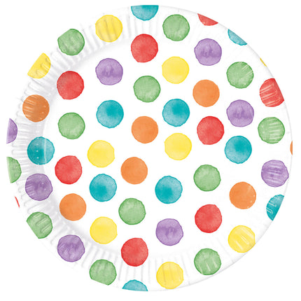 Paint Dots Platos de colores 23cm 8uds