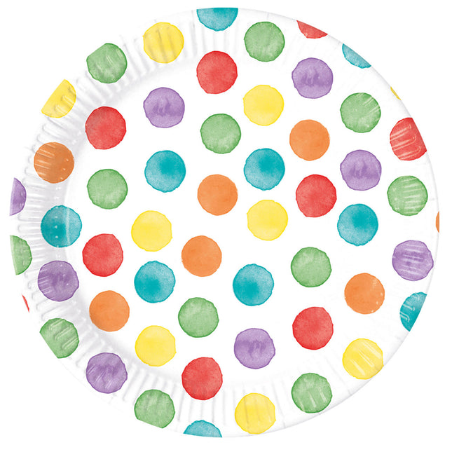 Paint Dots Platos de colores 23cm 8uds