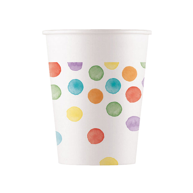 Vasos de pintura de puntos 200 ml 8 uds