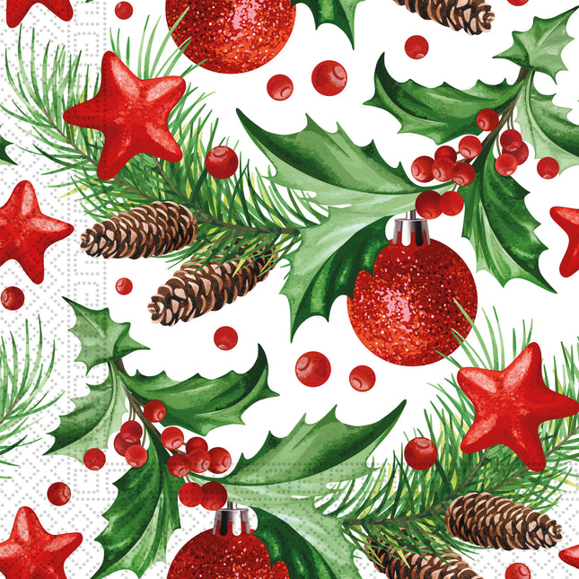 Servilletas de Papel de 3 Capas Servilletas de Papel de 3 Capas 33X33Cm Piñones Festivos 20St