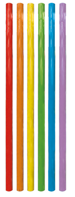 Pajitas de colores 20cm 6ud