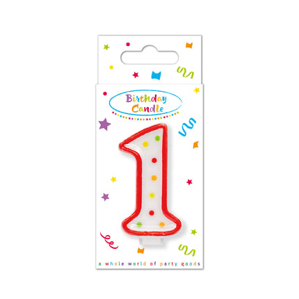 Velas de Cumpleaños Vela Numeral de Puntos Nº 1 En Caja de Papel Fsc 1St