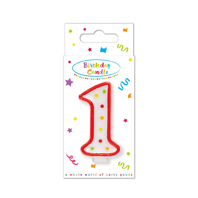 Velas de Cumpleaños Vela Numeral de Puntos Nº 1 En Caja de Papel Fsc 1St
