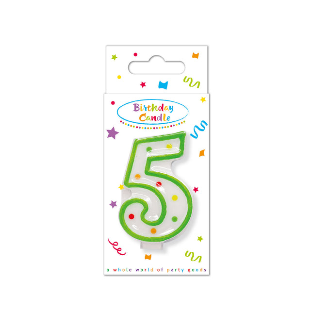 Velas de Cumpleaños Vela Numeral de Puntos nº 5 En Caja de Papel Fsc 1St