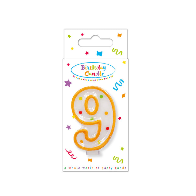 Velas de Cumpleaños Vela Numeral de Puntos nº 9 En Caja de Papel Fsc 1St