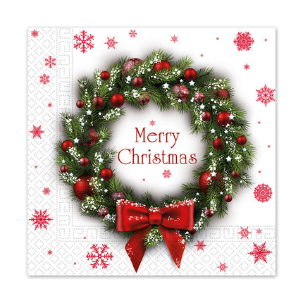 Servilletas de Papel de 3 Capas Servilletas de Papel de 3 Capas 33X33Cm Guirnalda Feliz Navidad 20St