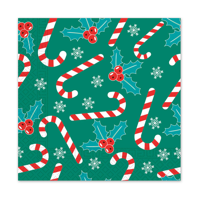 Servilletas de Papel de 3 Capas Servilletas de Papel de 3 Capas 33X33Cm Bastones de Azúcar Navideños 20pcs