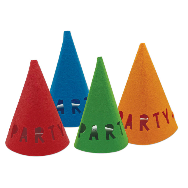 Gorros de fieltro reutilizables Party Essentials 4St