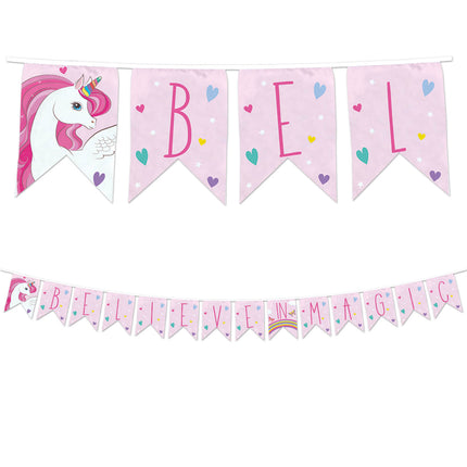 Unicornio Colores del Arco Iris Cartel Reutilizable 1St