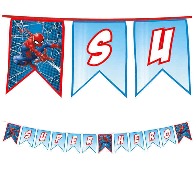 Spider Man Luchador contra el Crimen Letra Reutilizable Banner 1St