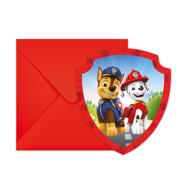 Paw Patrol Rescue Heroes Fsc Invitaciones y sobres troquelados 6St