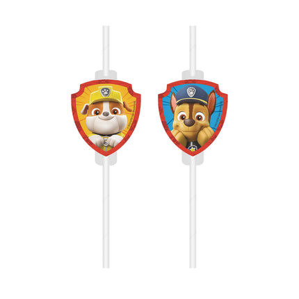 Paw Patrol Rescue Heroes Medallón Fsc Pajitas de Papel 4St
