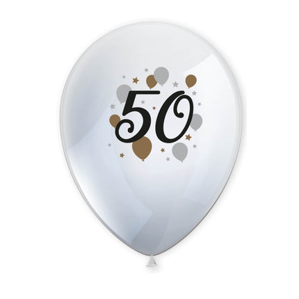 Hito Feliz Cumpleaños Globos de látex impresos"50" 6St