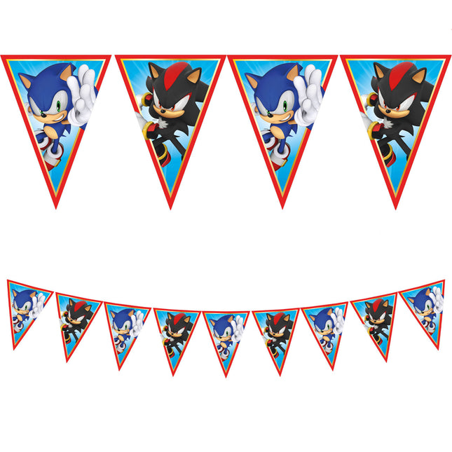 Sonic Speed Fsc Bandera triangular de papel (9 banderas) 1St