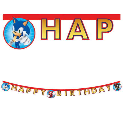 Sonic Speed Fsc "Feliz Cumpleaños" Bandera de papel troquelado 1St