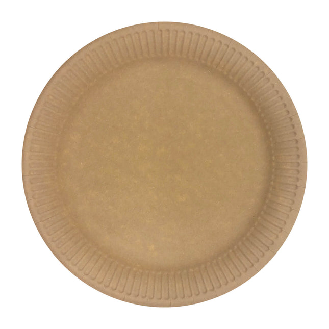 Productos De Papel Kraft Fsc Platos De Papel Kraft 23Cm Industrial Compostable Certificado 10St