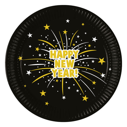Medianoche Feliz Año Nuevo Bengalas Fsc Platos de Papel Próxima Generación Grandes 23Cm 8St