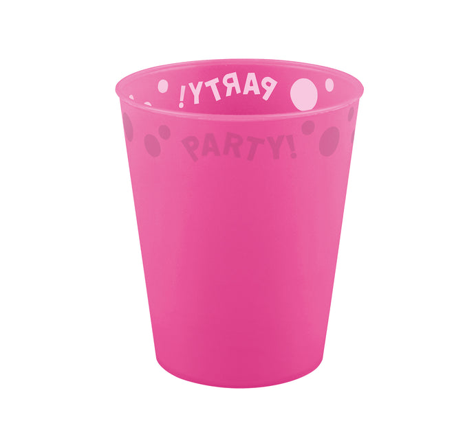 Fiesta Reutilizable Productos Fluorescentes Fiesta Reutilizable Vaso Semitransparente 250Ml Fluo Fucshia 1St