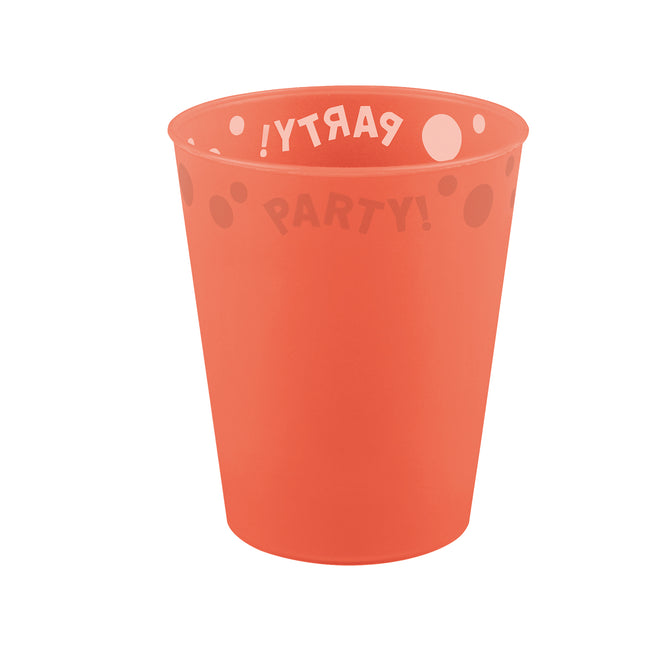 Fiesta Reutilizable Productos Fluorescentes Fiesta Reutilizable Vaso Semitransparente 250Ml Naranja Fluo 1Stand