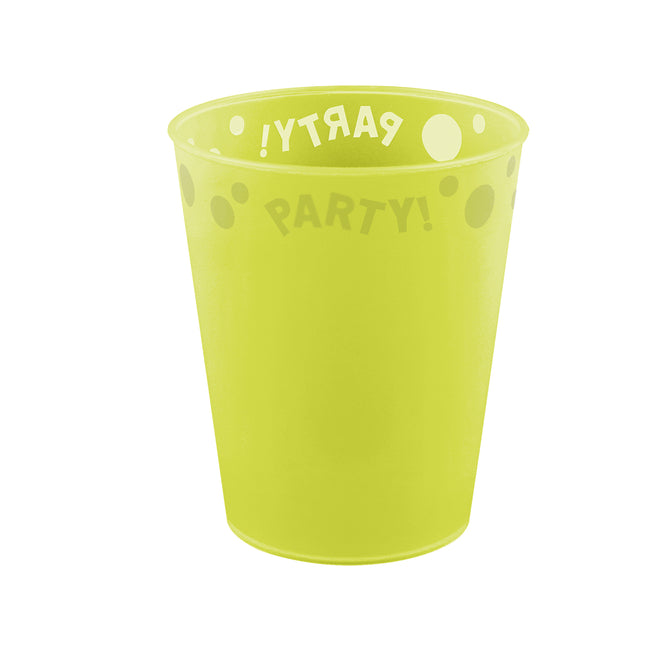 Fiesta Reutilizable Productos Fluorescentes Fiesta Reutilizable Vaso Semitransparente 250Ml Amarillo Fluo 1St