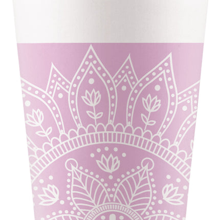 Vasos rosas Mandala de 200 ml